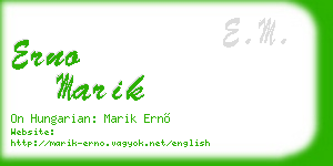 erno marik business card