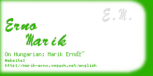 erno marik business card